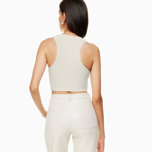 Aritzia - Babaton - Sculpt Knit Racer Cropped Tank - Ribbed - Picture 4 of 6
